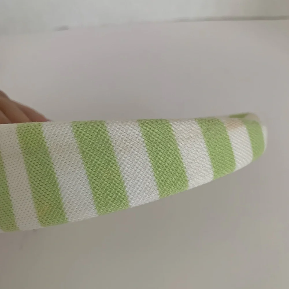 Lacoste Kids Striped Wide Headbands Lot  Pink Green White Embroidered Logo Girls